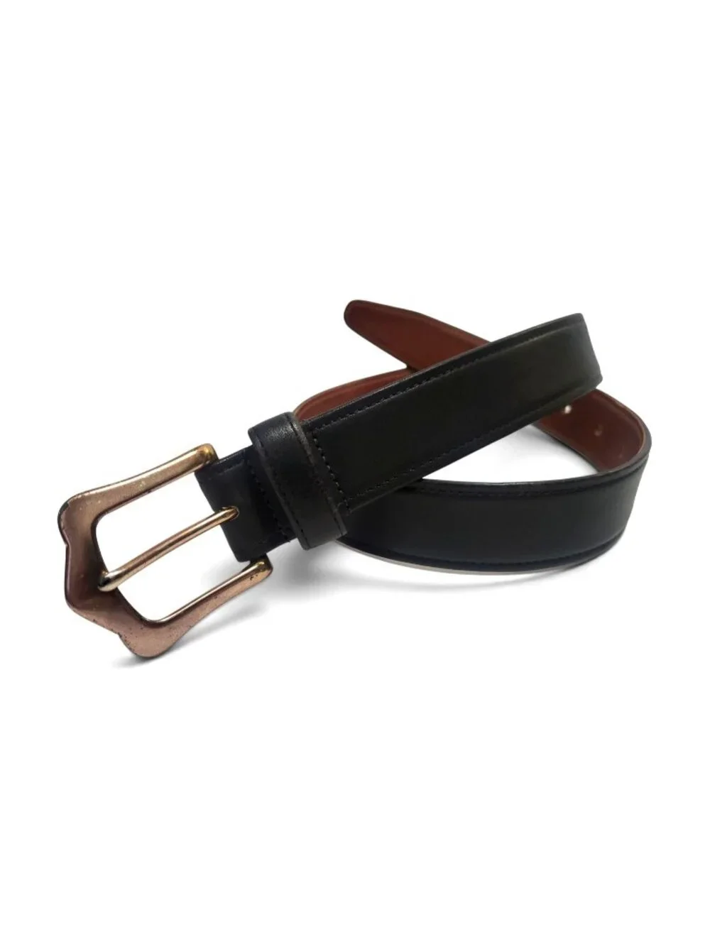 Vintage Coach 3912 Black Leather Belt Made USA Glove Tanned Brass Buckle